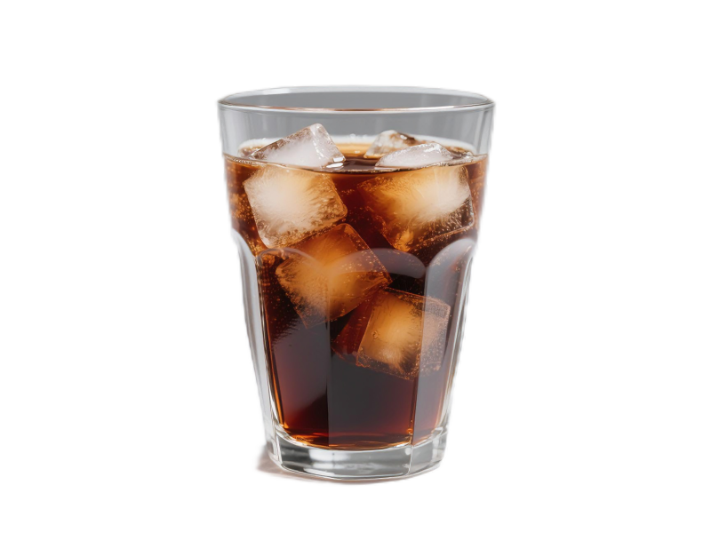 玻璃杯里的冰可乐免抠素材