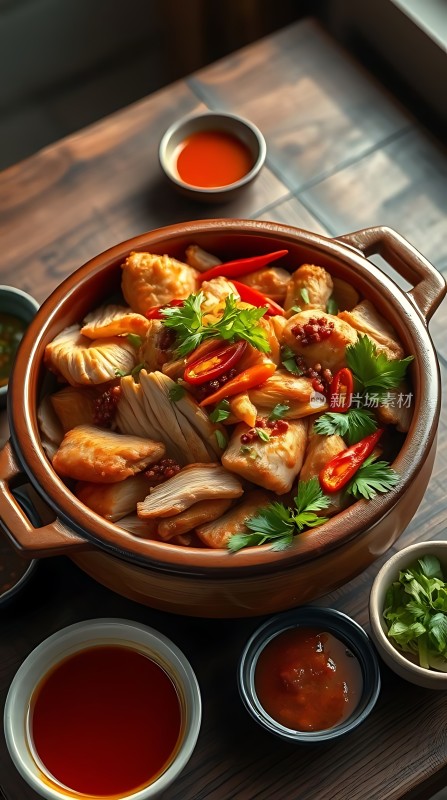 香辣鸡块配香菜