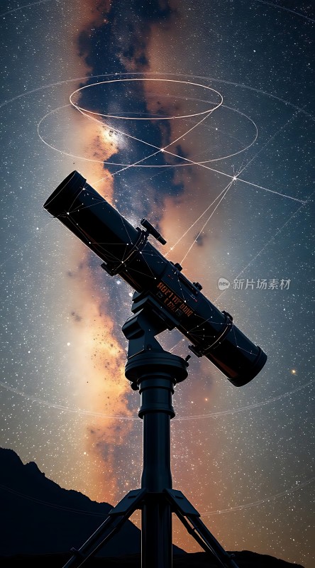 夜空下的望远镜探索宇宙奥秘