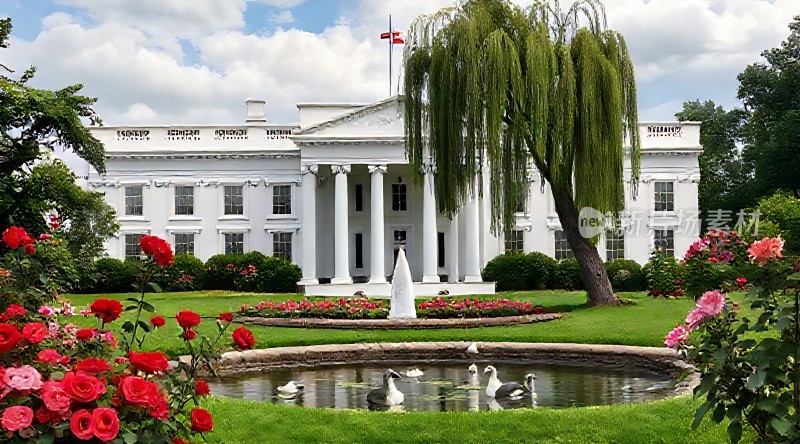 白宫玫瑰园美景