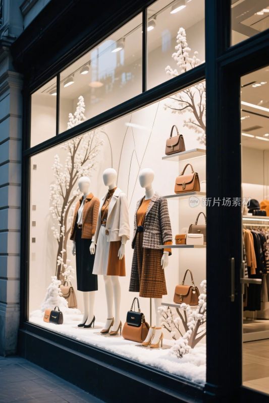 服装店橱窗陈列场景