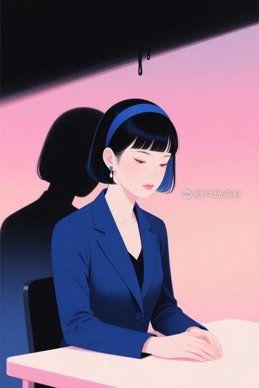 商务女性办公插画