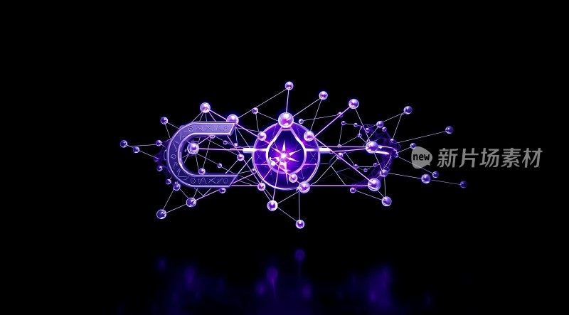 新片场素材科技感紫色分子结构设计图