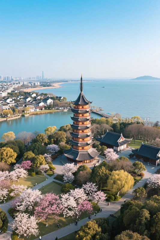 江南古塔风景图