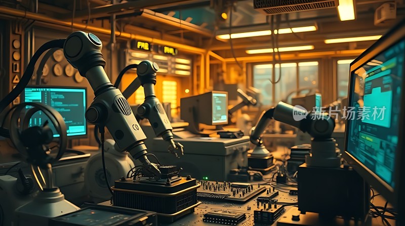 科技实验室中的智能机械臂操作精密仪器