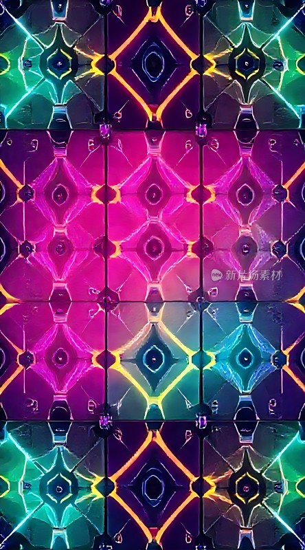 霓虹幻彩几何世界