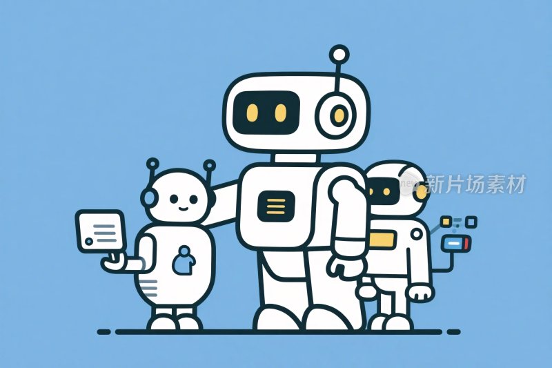 卡通机器人插画