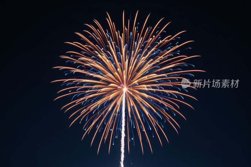 天空的烟花中间一个大花形物体高清图片