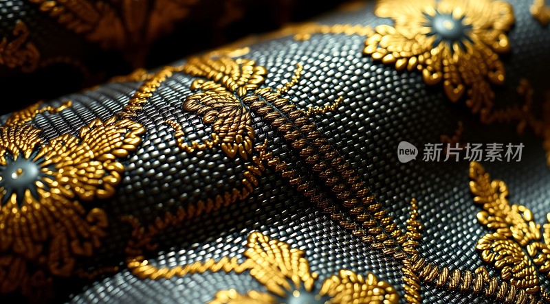 金色刺绣布料细节特写