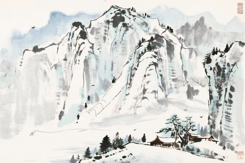 水墨山水国画画作