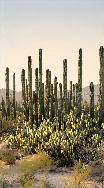 沙漠绿洲仙人掌的坚韧之美