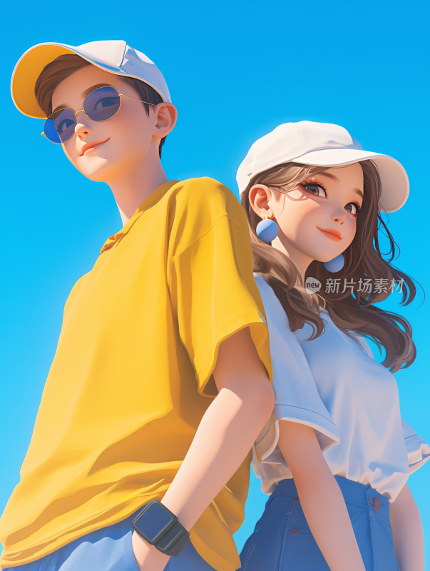 3D卡通夏装时尚男女