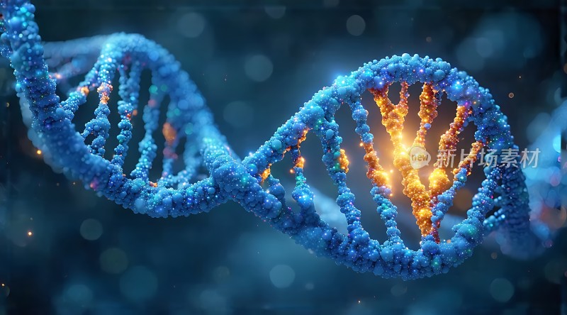 蓝色DNA螺旋结构