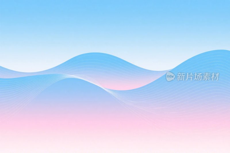 渐变波浪线条插画