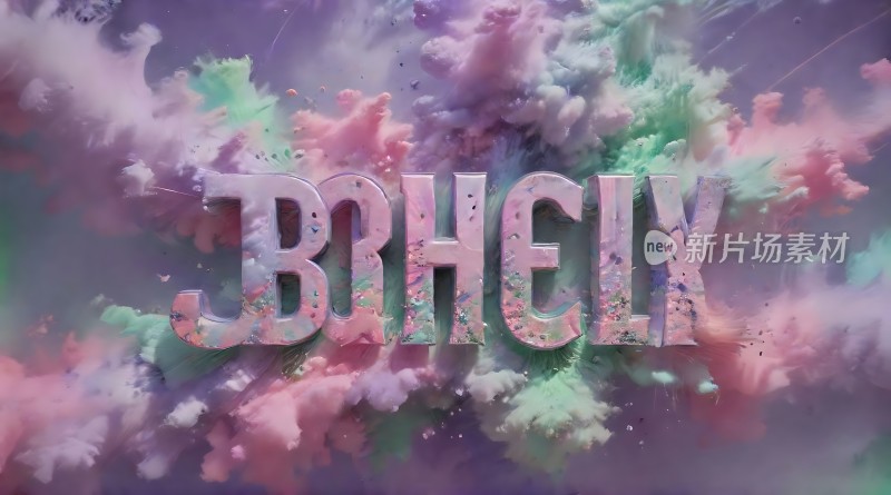 彩色烟雾环绕下的炫酷字母艺术