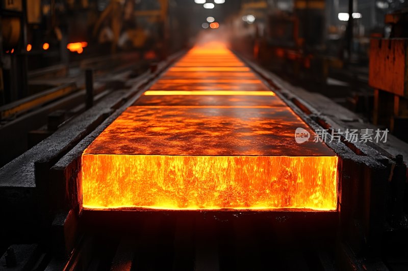 工厂中火红的金属板材