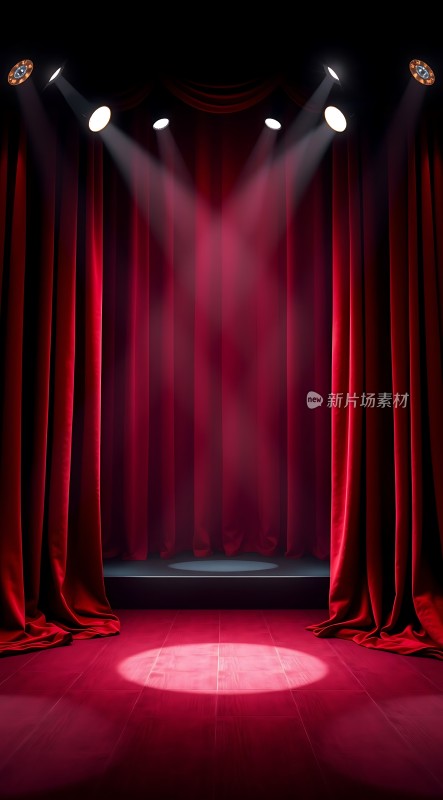 红幕舞台灯光秀
