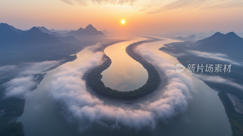 黄河5 晨曦中的山水画卷