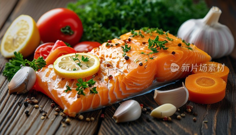 三文鱼蔬菜拼盘