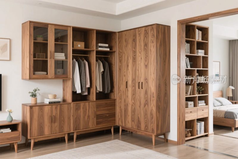 简约木质卧室衣柜收纳