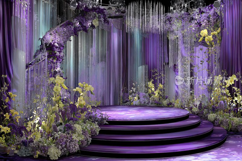 紫色梦幻婚礼舞台场景