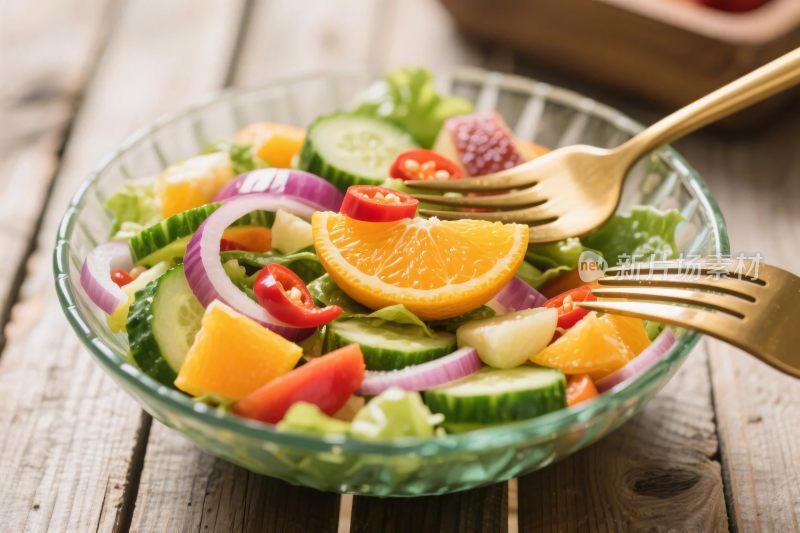 新鲜蔬菜水果沙拉