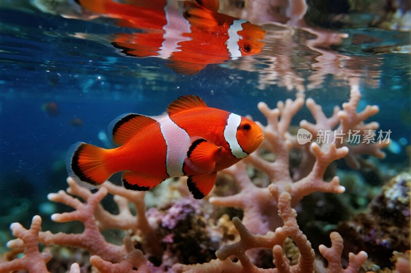 小丑鱼与珊瑚海底图