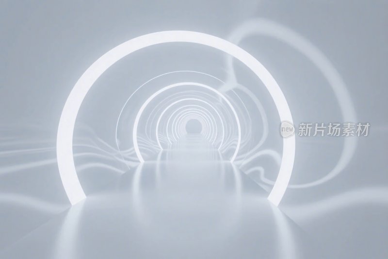 环形隧道科技插画