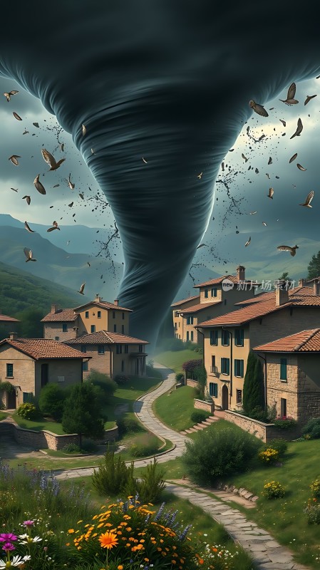 龙卷风来袭村庄危在旦夕