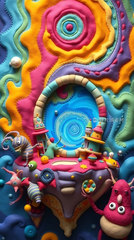 奇幻岛屿色彩斑斓的梦幻世界