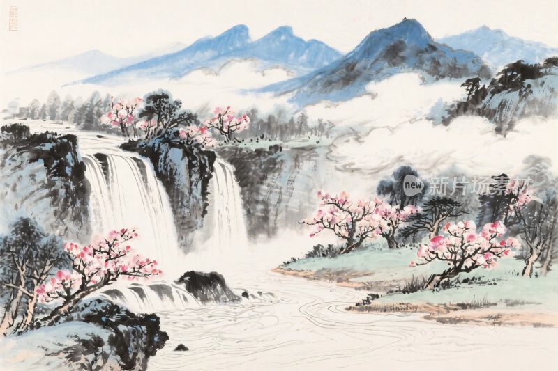 传统山水水墨画