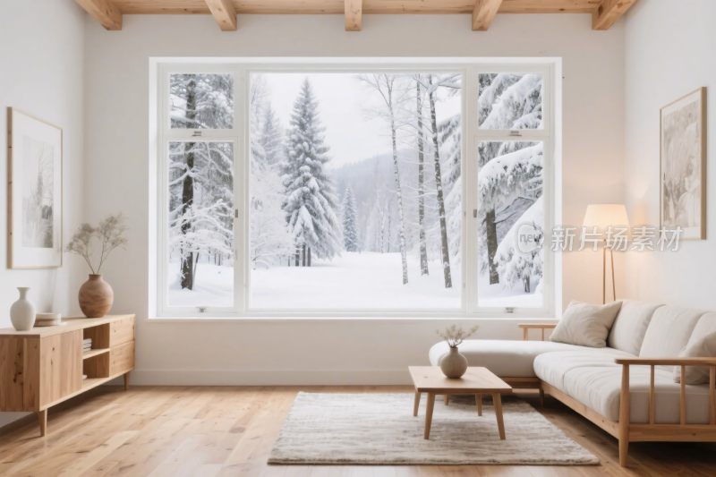 雪景室内温馨场景