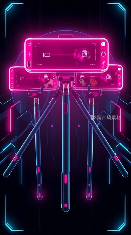 未来科技自拍杆手机支架组合