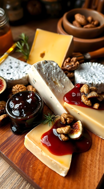 奶酪拼盘配果酱和坚果