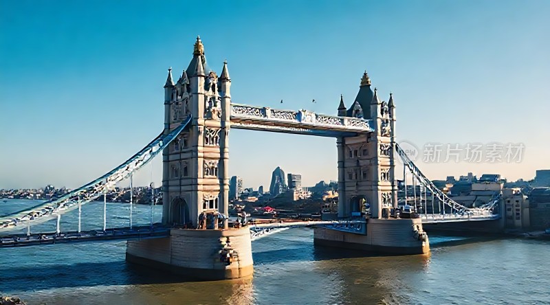 伦敦塔桥横跨泰晤士河