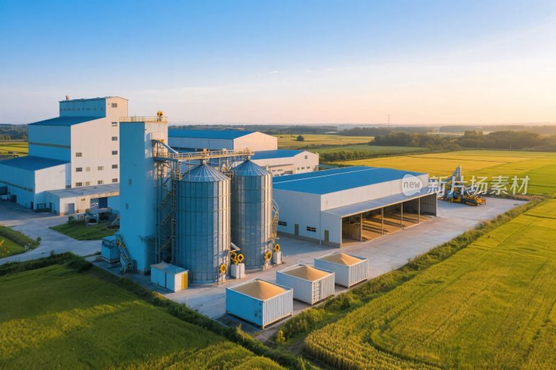 现代农业设施航拍图