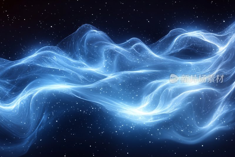 蓝色流动光效星空背景