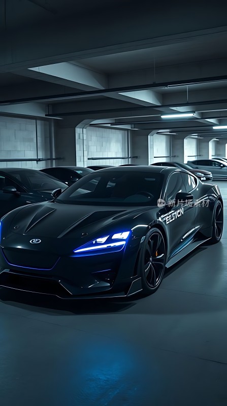 黑色跑车闪耀车库科技感十足！