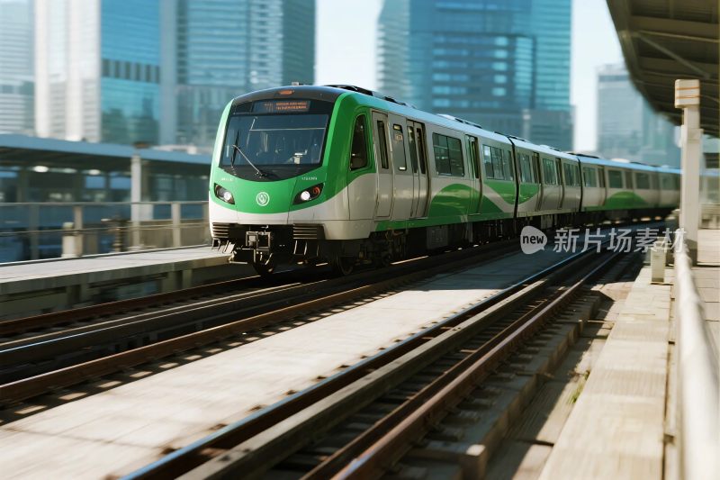 城市轻轨列车站台