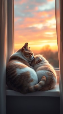 夕阳下的温馨猫咪时光 夕阳下的温馨猫咪时光