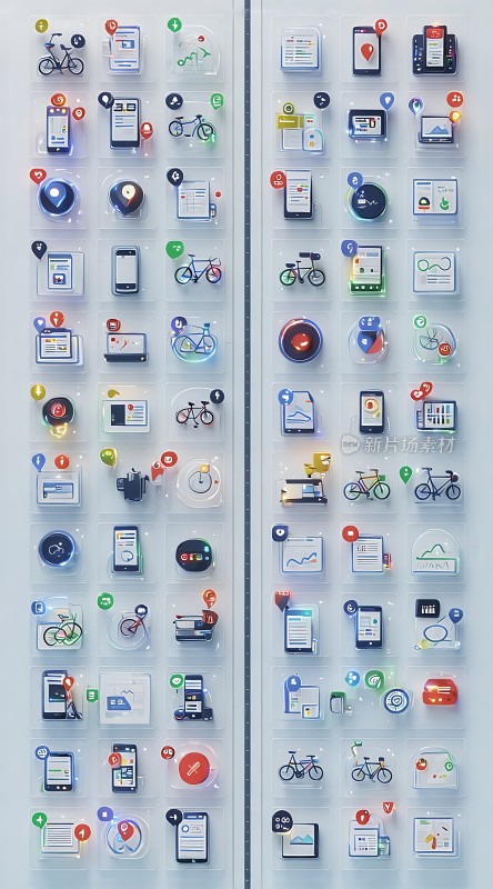 图标大集合手机、自行车、文件等