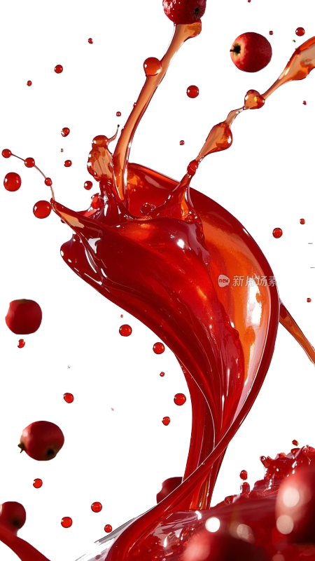 山楂果浆飞溅效果