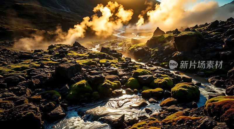 晨雾中的温泉山谷