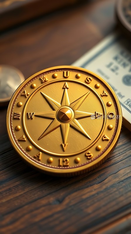 金色罗盘指南针