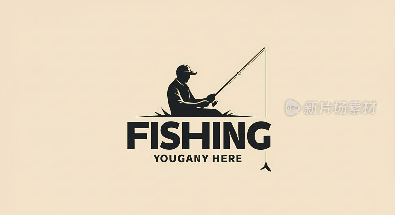 钓鱼标志插画