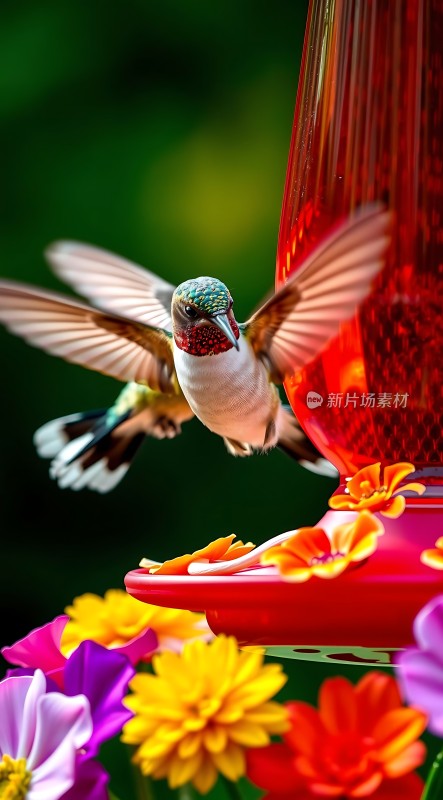 蜂鸟与花蜜的邂逅