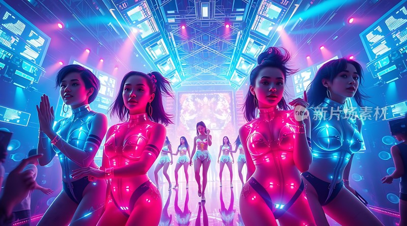 霓虹舞者未来舞台上的闪耀之光
