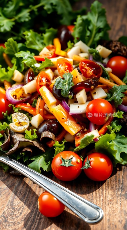 色彩缤纷蔬菜沙拉新鲜健康美味