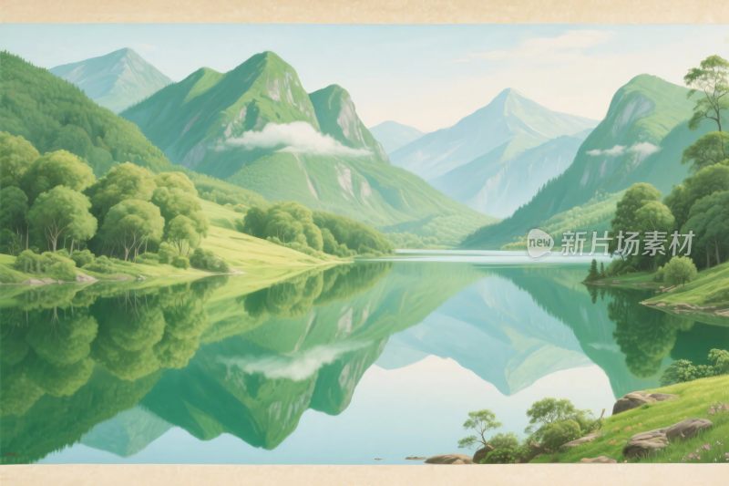 山水风景插画
