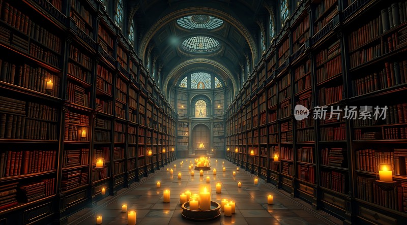 古老图书馆里的神秘之光